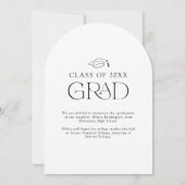 Modern Minimal Arch Photo Afstuderen aangekondigd Kaart (Achterkant)