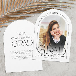 Modern Minimal Arch Photo Afstuderen aangekondigd Kaart