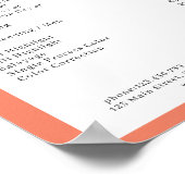 Modern Minimal Arch Sinaasappel Salon prijslijst Poster (Hoek)