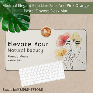 Modern Minimal Art Line Face Flowers Beauty Logo Bureaumat