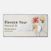 Modern Minimal Art Line Face Flowers Beauty Logo Bureaumat (Keyboard & Muis)