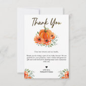 Modern Minimal Autumn Baby shower Dank u kaart (Voorkant)