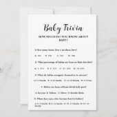 Modern Minimal Baby trivia Baby shower spel Kaart (Voorkant)