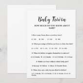 Modern Minimal Baby trivia Baby shower spel Kaart (Voorkant / Achterkant)