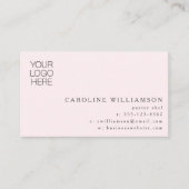 Modern Minimal Baker Pastry Chef Logo Foto Roze Visitekaartje (Voorkant)