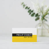 MODERN MINIMAL BAND eenvoudig vet zwart geel Visitekaartje (Staand voorkant)