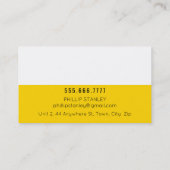 MODERN MINIMAL BAND eenvoudig vet zwart geel Visitekaartje (Achterkant)