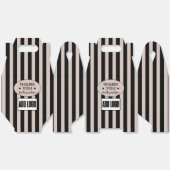 Modern Minimal Beige Black Stripes Zakelijke Logo Bedankdoosjes (Ongevouwen)
