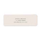 Modern Minimal Beige Wedding Return Address Etiket (Voorkant)