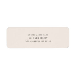 Modern Minimal Beige Wedding Return Address Etiket