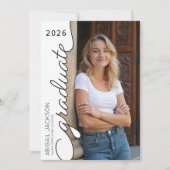 Modern Minimal Black and White Graduation Party  Kaart (Voorkant)