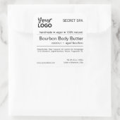 Modern Minimal Black and White Spa productlabel Vierkante Sticker (Tas)