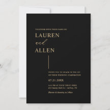 Modern Minimal Black Gold Wedding