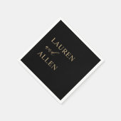 Modern Minimal Black Gold Wedding Napkins Servet (Hoek)