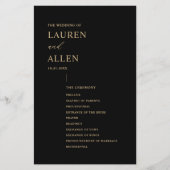 Modern Minimal Black Gold Wedding Program (Voorkant)