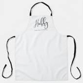 Modern Minimal Black Hubby Script Calligraphy Name Schort (Voorkant)