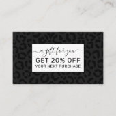 Modern Minimal Black Leopard Print Kortingskaartje (Voorkant)