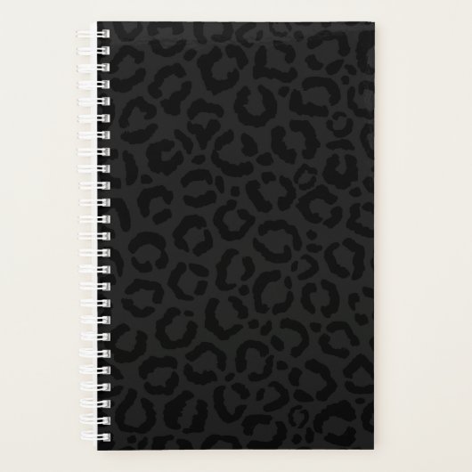Modern Minimal Black Leopard Print Planner (Voorkant)