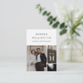 Modern Minimal Black White 3 Photo Vertical Visitekaartje (Staand voorkant)