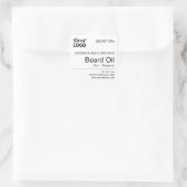 Modern Minimal Black & White Beauty Productlabel Vierkante Sticker (Tas)