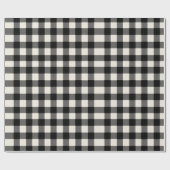 Modern Minimal Black White Gingham Plaid Pattern Cadeaupapier (Vlak)