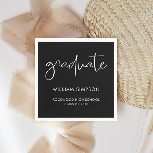 Modern Minimal Black & White Graduate  Servet