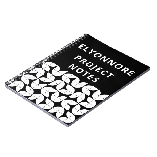 Modern Minimal Black White Projects Personalized Notitieboek (Linkerzijde)