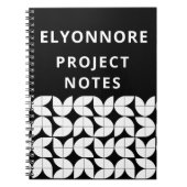 Modern Minimal Black White Projects Personalized Notitieboek (Voorkant)