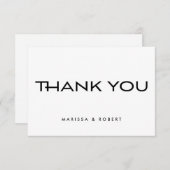 Modern Minimal Black White Typography Wedding Bedankkaart (Voorkant / Achterkant)