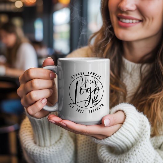 Modern Minimal black Your Logo Social Business Koffiemok