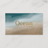 Modern Minimal Blue en Beige Abstract Visitekaartje (Voorkant)