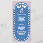 Modern Minimal Blue & Paarse Retro Wavy Arch Menu (Voorkant)