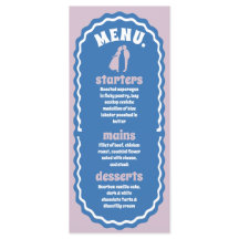 Modern Minimal Blue & Paarse Retro Wavy Arch Menu