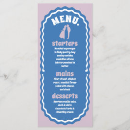 Modern Minimal Blue & Paarse Retro Wavy Arch Menu