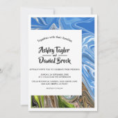 Modern Minimal Blue Sky Whimsical Abstract Wedding Kaart (Voorkant)