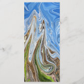 Modern Minimal Blue Sky Whimsical Abstract Wedding Menu (Achterkant)