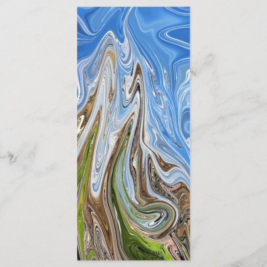 Modern Minimal Blue Sky Whimsical Abstract Wedding Menu (Achterkant)