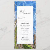 Modern Minimal Blue Sky Whimsical Abstract Wedding Menu (Voorkant)