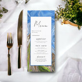 Modern Minimal Blue Sky Whimsical Abstract Wedding Menu