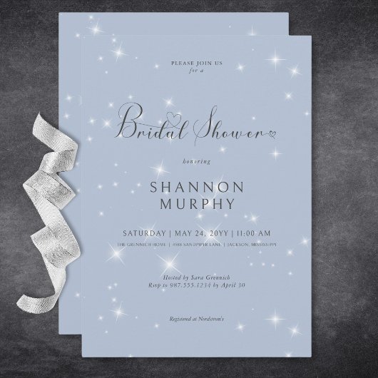 Modern Minimal Blue Sparkle Vrijgezellenfeest Kaart