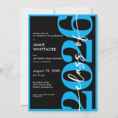 Modern Minimal Blue Typography Graduation Party Kaart (Voorkant)