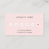 Modern Minimal Blush Pink Haarstylist Klantenkaartje (Achterkant)