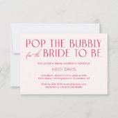 Modern Minimal Blush Pink & Magenta Bridal Shower Kaart (Voorkant)