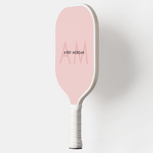 Modern Minimal Blush Pink Monogram Initialen Pickleball Paddle (Links)