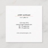 Modern Minimal Blush Pink Monogram Initialen Vierkante Visitekaartje (Achterkant)