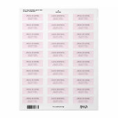 Modern Minimal Blush Pink Retouradres Etiket (Full Sheet)