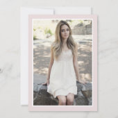 Modern Minimal Blush Roze Foto Sweet 16 Kaart (Achterkant)