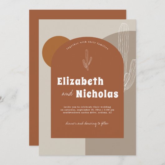 Modern Minimal Boho Desert | Terra Cotta Kaart (Voorkant / Achterkant)