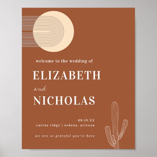 Modern Minimal Boho Desert | Welkom Terra Cotta Poster (Voorkant)