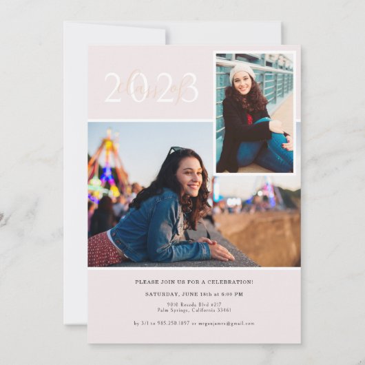 Modern Minimal Boho | Foto van Afstuderen Kaart (Achterkant)